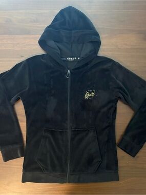 Vintage Guess velour zip-up hoodie
